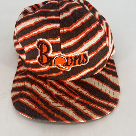 Vtg‎ Cleveland Browns Zubaz Zebra Print Snapback Hat NFL Football - Picture 2 of 10